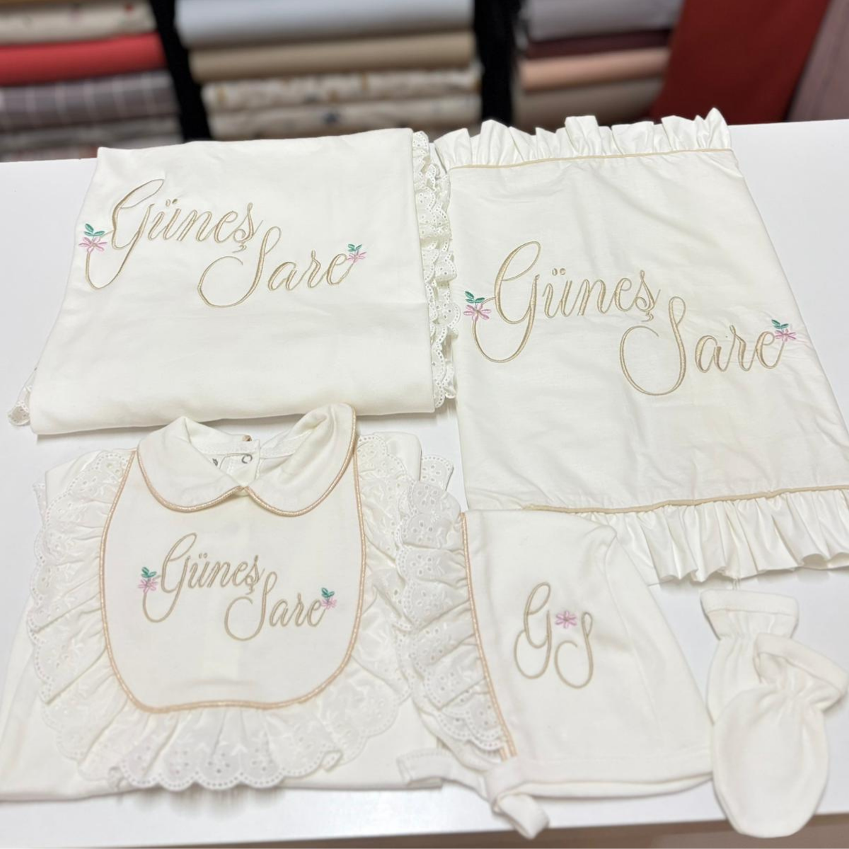 Hastane Çıkış Set Dantelli Pamuklu