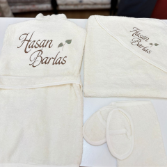 Nakışlı bornoz set