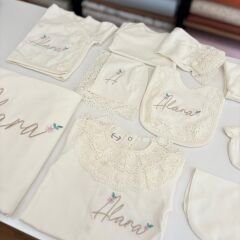 Hastane Çıkış Set Dantelli Pamuklu