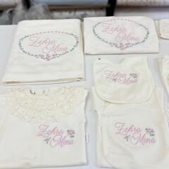 Hastane Çıkış Set Dantelli Pamuklu