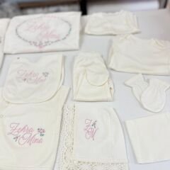 Hastane Çıkış Set Dantelli Pamuklu